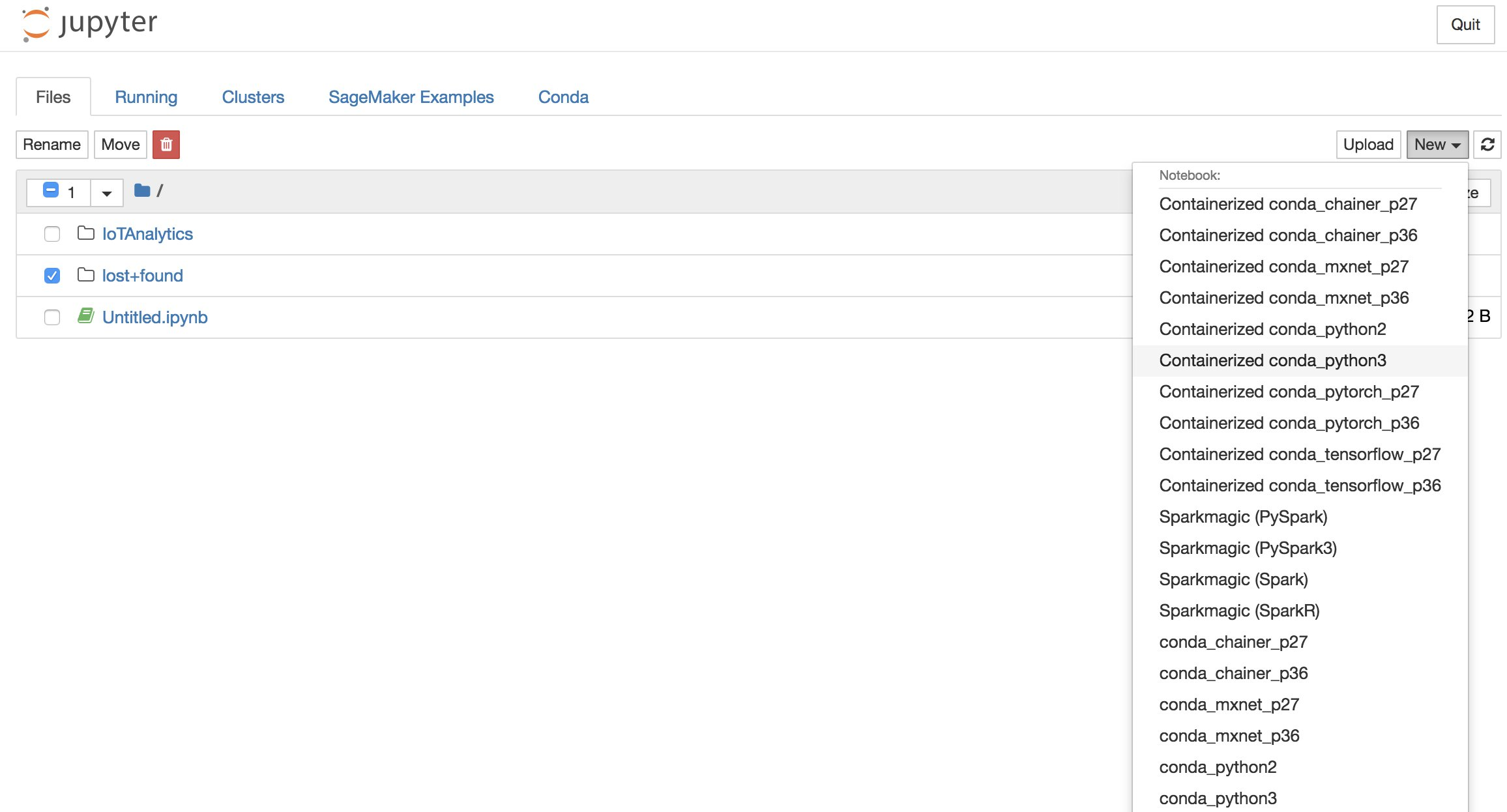 Actualice la creación de contenedores del bloc de notas en AWS IoT Analytics.