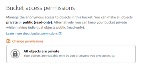 Permisos de acceso a los buckets en la consola de Lightsail