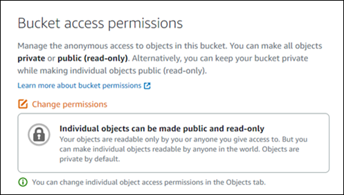 Permisos de acceso a los buckets en la consola de Lightsail