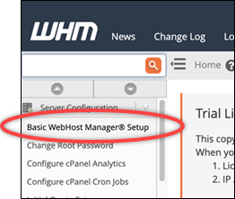 Configuración básica WebHost del administrador