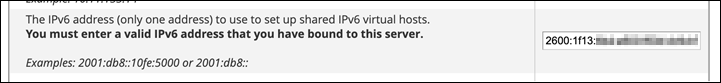 IPv6dirección de la instancia.