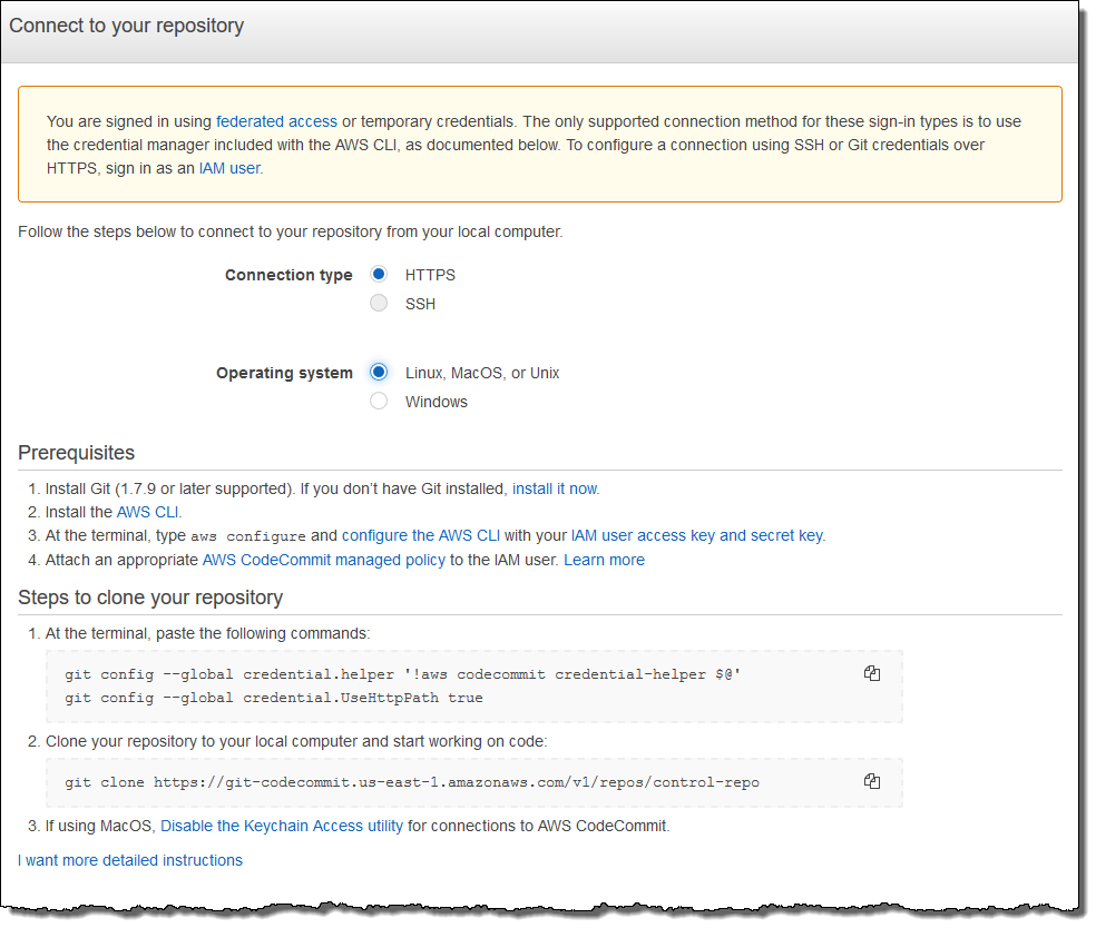 Crear un nuevo repositorio en CodeCommit.