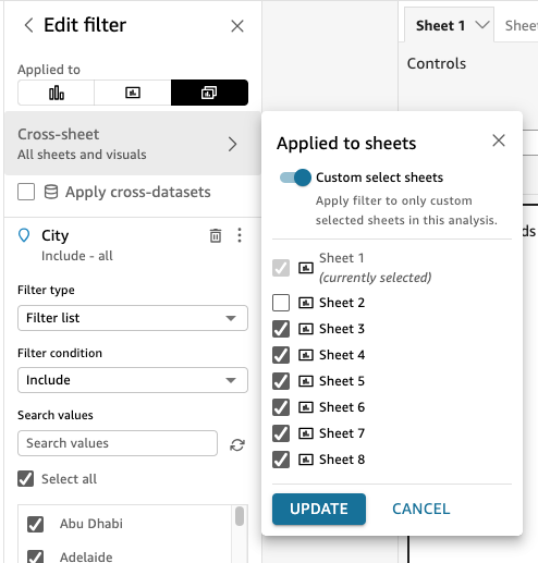 Esta es una imagen de Delete Filter in QuickSight.