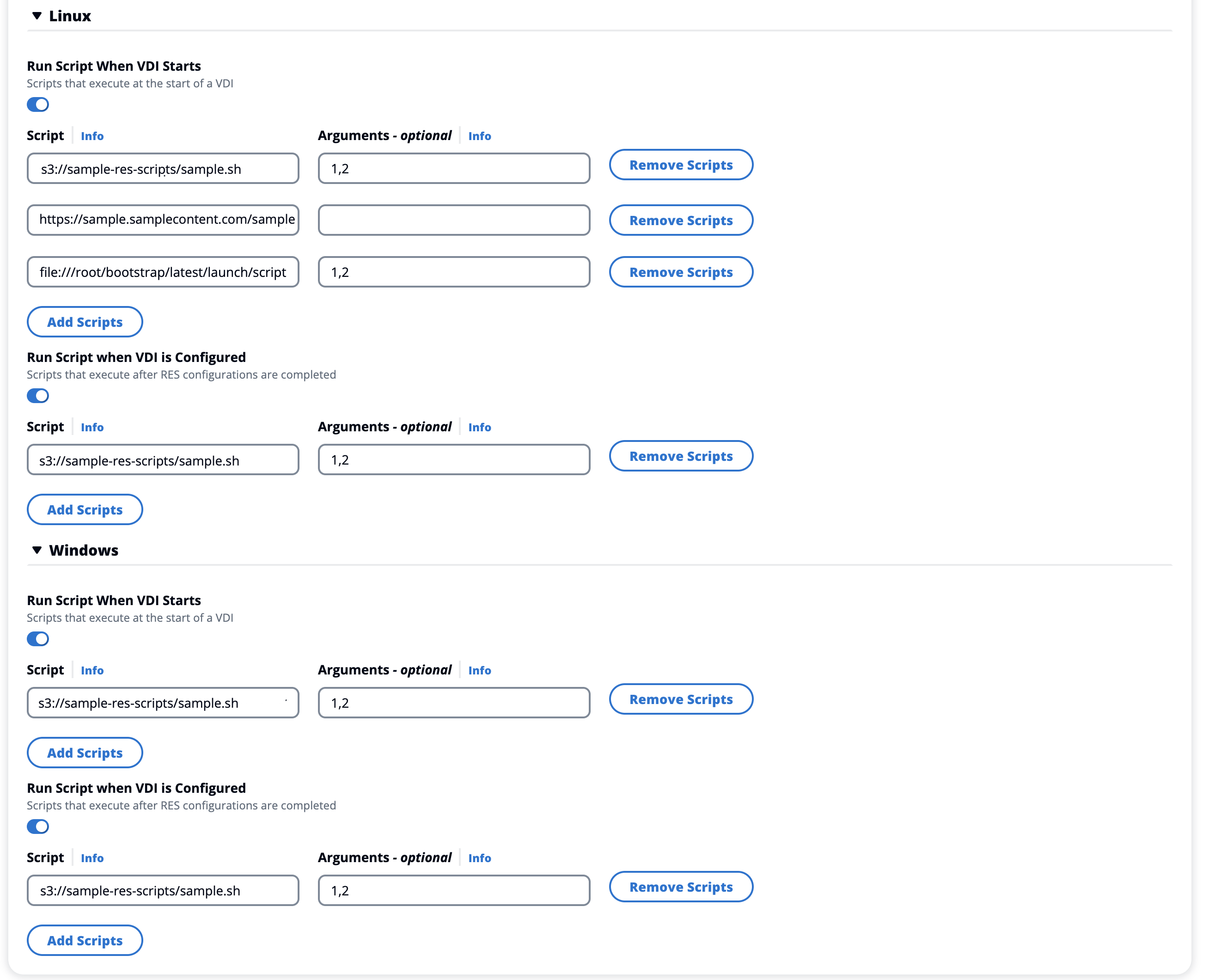 Ejemplo de configuración de un proyecto