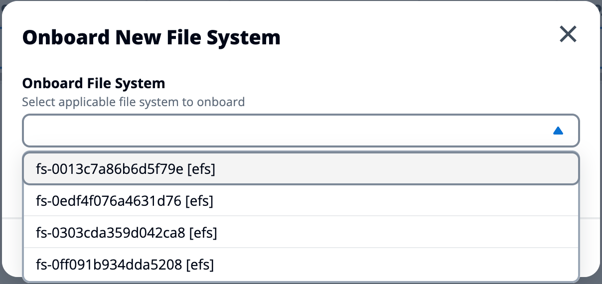 Seleccione el sistema de archivos