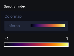 La leyenda del mapeo de índice espectral.