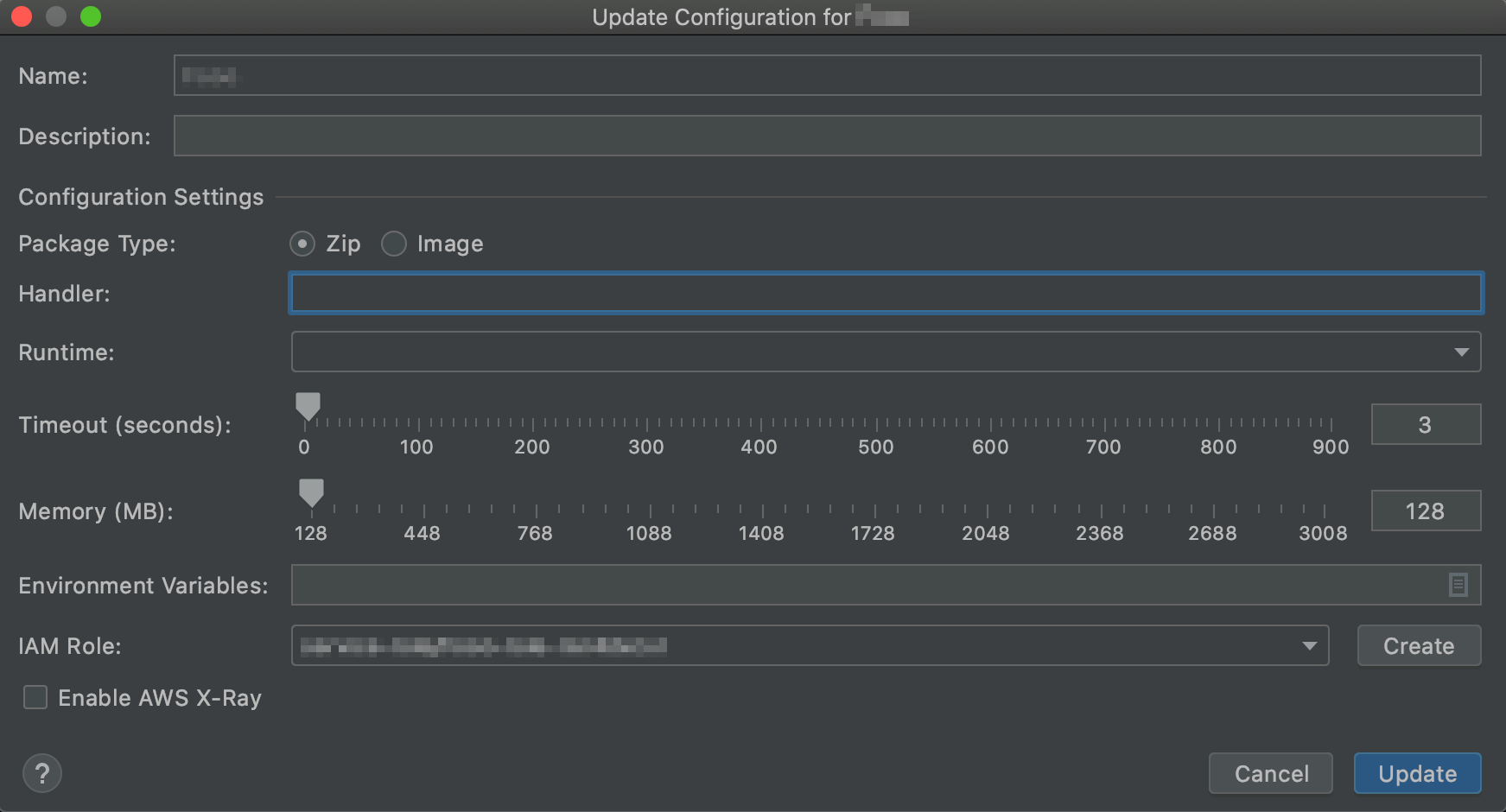 El cuadro de diálogo Actualizr configuración para aplicaciones Zip.