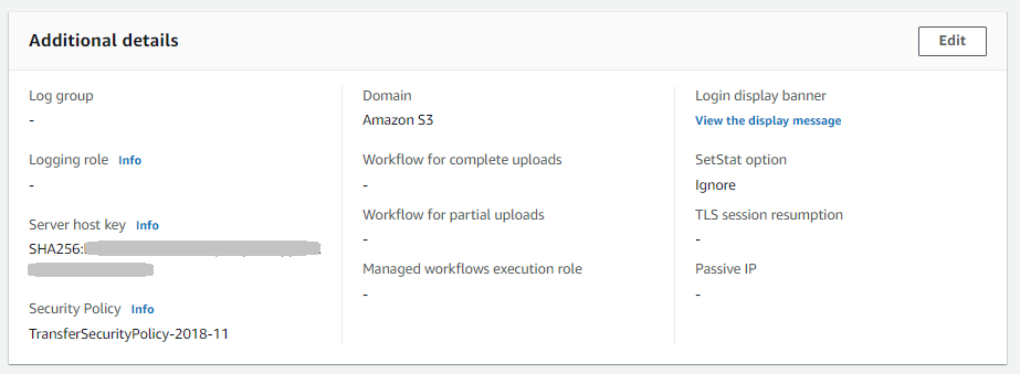 Configuración de registro sin ningún registro configurado.