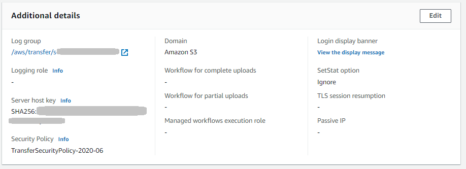 Configuración de registro con registro estructurado configurado.