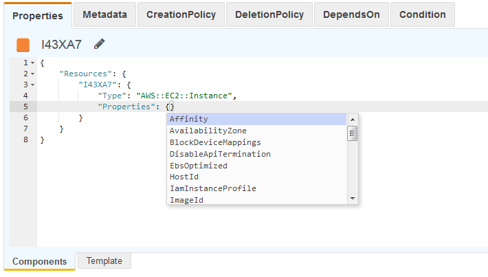 Options de saisie automatique dans un JSON exemple.