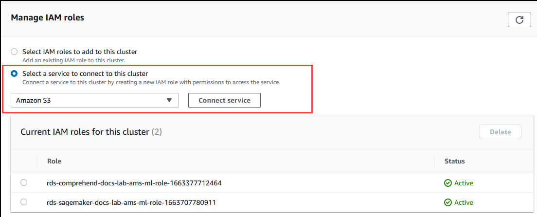 Choisir Amazon S3 comme service à intégrer au cluster Aurora My SQL DB.