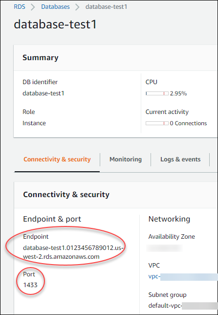 Connectez-vous à une instance de base de données Microsoft SQL Server.