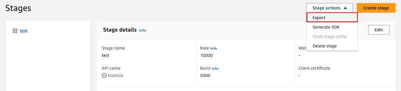 Exporter REST API à l'aide de la console API Gateway