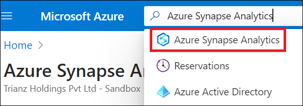 Choisissez Azure Synapse Analytics.