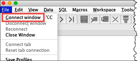 Choisissez Connect window (Fenêtre de connexion).