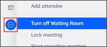 Un menu à points de suspension et la commande de menu Désactiver la salle d'attente.