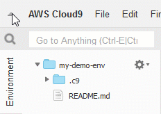 Masquage et affichage de la barre de menus dans l'IDE AWS Cloud9