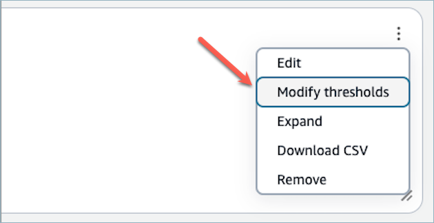 L'option de menu Modifier le seuil.