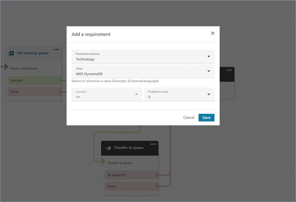 Utilisation manuelle du bloc de flux Définir les critères de routage