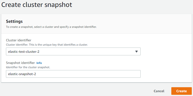 Schéma : Elastic Cluster crée un instantané