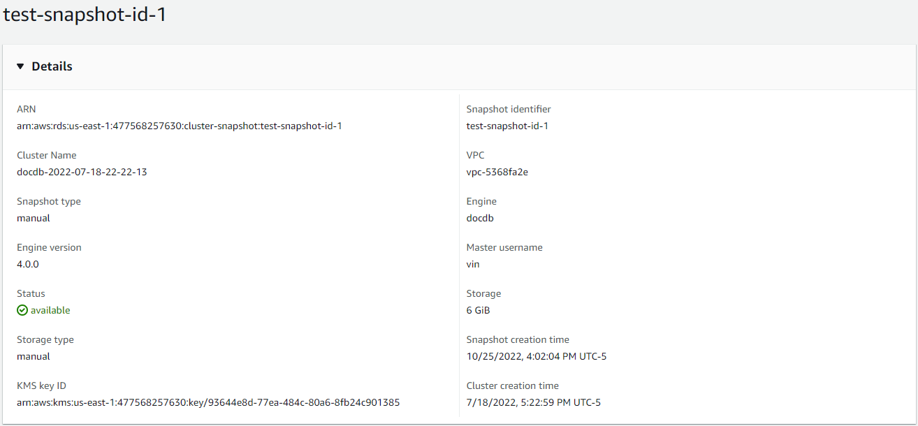 Schéma : instantané de la vue Elastic Cluster