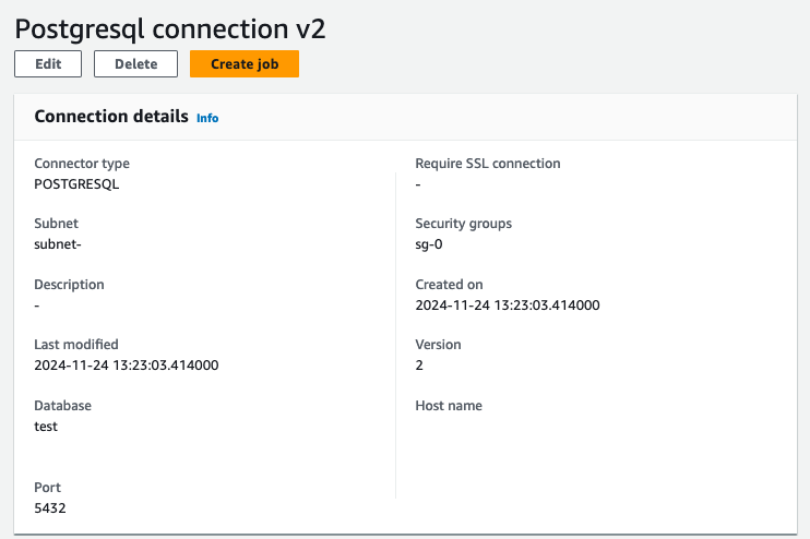 La capture d'écran montre le détail des connexions sur la connexion v2.