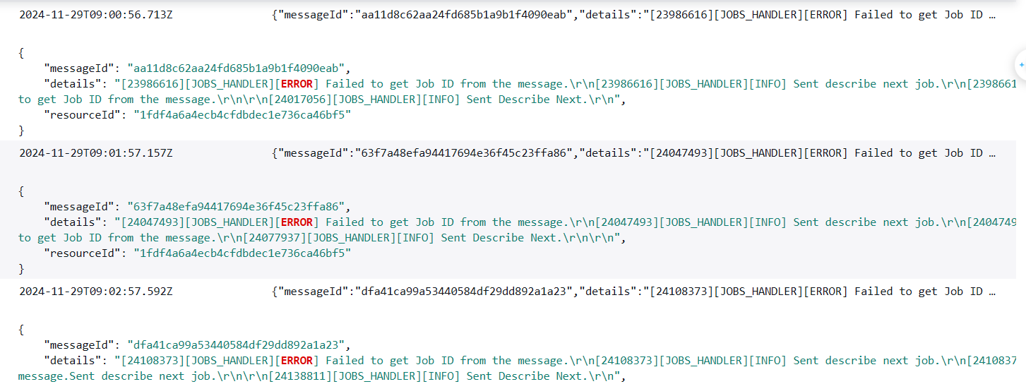 Exemple de journal CloudWatch pour UploadLog