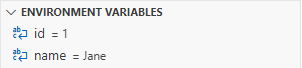 Section VARIABLES D’ENVIRONNEMENT de l’éditeur de code de la console Lambda