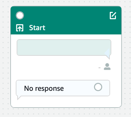Un bloc de départ dans Visual Conversation Builder