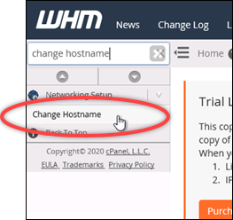 Modifier le nom d'hôte de votre instance cPanel & WHM