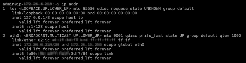 IPv6non configuré sur l'instance.