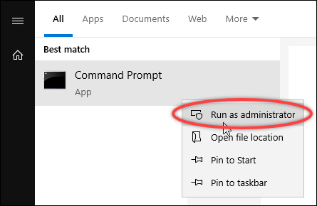 Invite Run Command en tant qu'administrateur