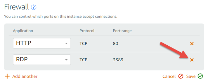 Fermez votre RDP port en supprimant cette règle