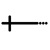 Image d'une ligne avec une croix à une extrémité.