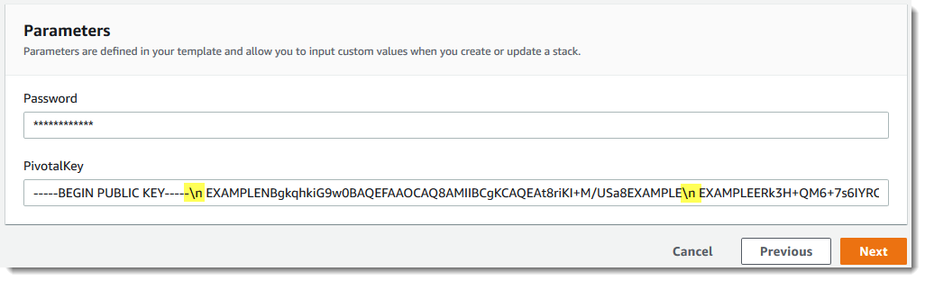 Spécifiez la page de détails de la pile dans CloudFormation