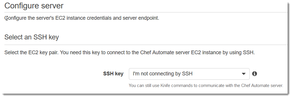 Page Select an SSH key (Sélectionner une clé SSH)