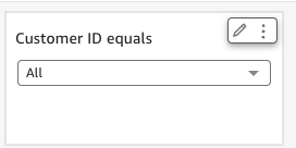 Voici une image de la modification d'un contrôle multifeuille dans QuickSight.