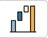 Bar chart icon with three vertical bars of increasing height.