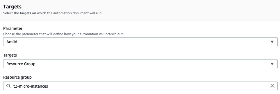 Cibler un groupe AWS de ressources à l'aide d'une automatisation de Systems Manager