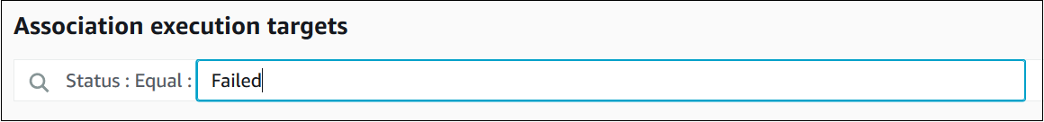 Filtrage de la liste des cibles d'exécution d'associations State Manager.