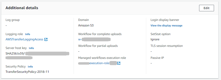 Configuration de journalisation avec un rôle de journalisation configuré.