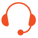 Headset icon with microphone, representing customer support or communication.