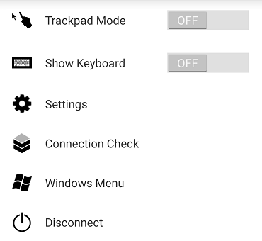 Menu de la barre latérale Android