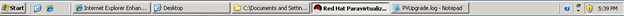 Red Hat Paravirtualized di taskbar.