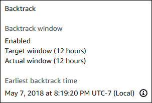 Detail backtrack untuk klaster DB