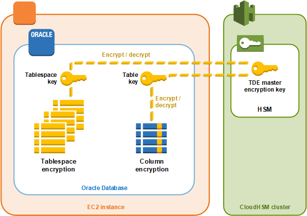 Simpan kunci enkripsi master Oracle TDE di AWS CloudHSM.