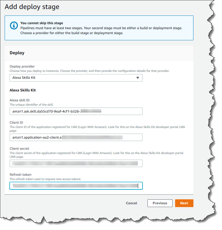 Langkah 4: Menyebarkan halaman untuk tindakan Alexa Skills Kit