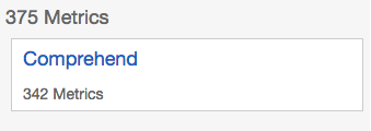 Tampilan konsol halaman Metrik yang menampilkan panel Comprehend.