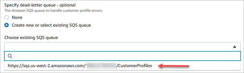 SQSAntrian dari daftar dropdown.