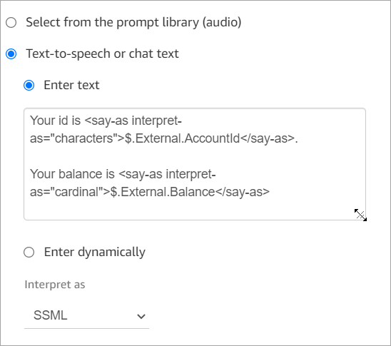 Halaman properti dari blok prompt Play.